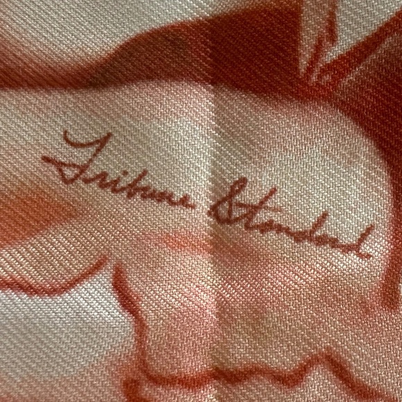 TRIBUNE STANDARD Orange and Green Botanical Sleeveless 100% Silk Dress - Size L. - Picture 8 of 16